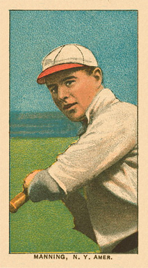 1909 White Borders Ghosts, Miscuts, Proofs, Blank Backs & Oddities Manning, N.Y. Amer. #301 Baseball Card