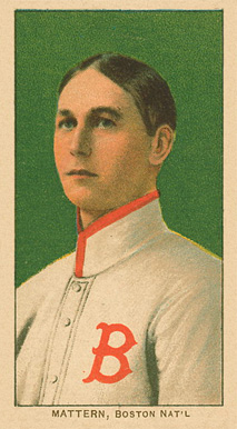 1909 White Borders Ghosts, Miscuts, Proofs, Blank Backs & Oddities Mattern, Boston Nat'L #310 Baseball Card