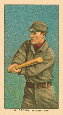 1909 White Borders Ghosts, Miscuts, Proofs, Blank Backs & Oddities G. Brown, Wahington #56 Baseball Card