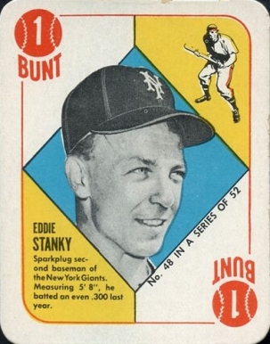 1951 Topps Red Backs Eddie Stanky #48 Baseball Card