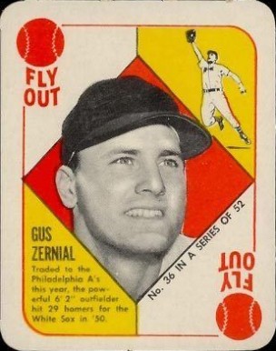 1951 Topps Red Backs Gus Zernial #36 Baseball Card