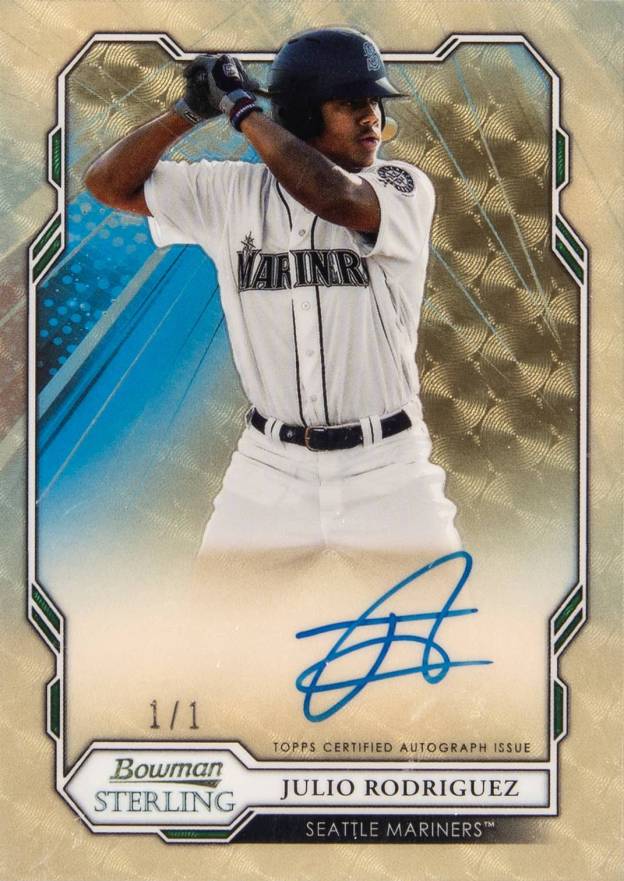 2019 Bowman Sterling Prospect Autographs Julio Rodriguez #JR Baseball Card