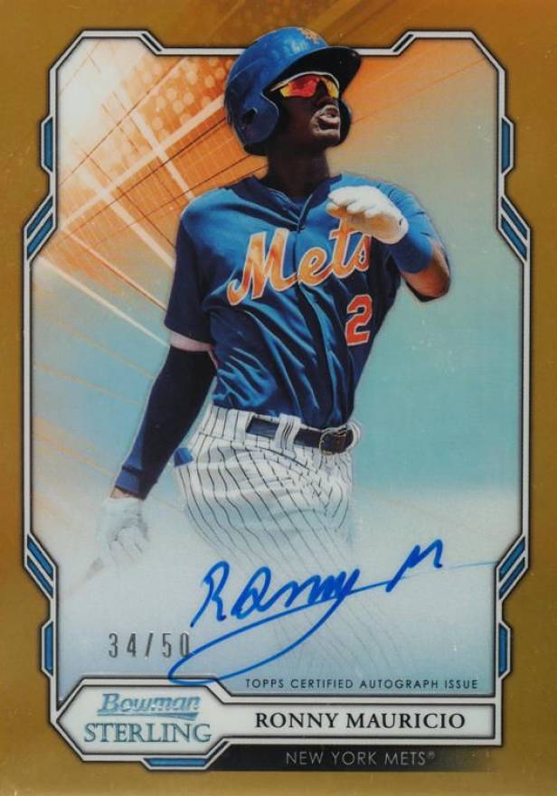 2019 Bowman Sterling Prospect Autographs Ronny Mauricio #RM Baseball Card