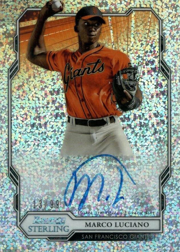 2019 Bowman Sterling Prospect Autographs Marco Luciano #MLU Baseball Card