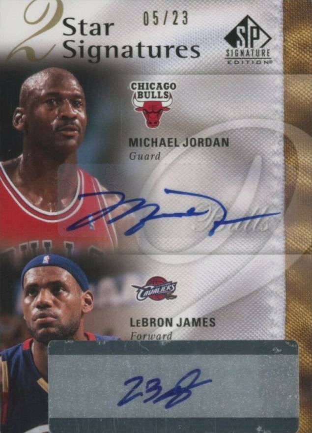 2009 SP Signature 2 Star Signatures LeBron James/Michael Jordan #2S-JJ Basketball Card