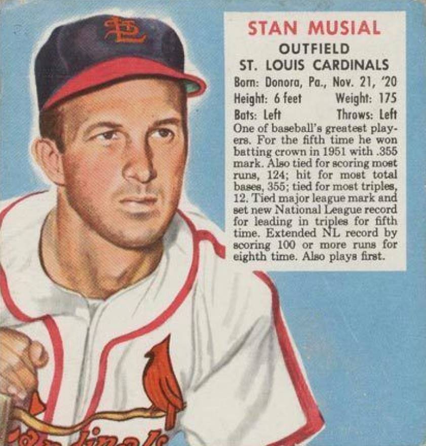 1952 Red Man Tobacco Stan Musial # Baseball Card