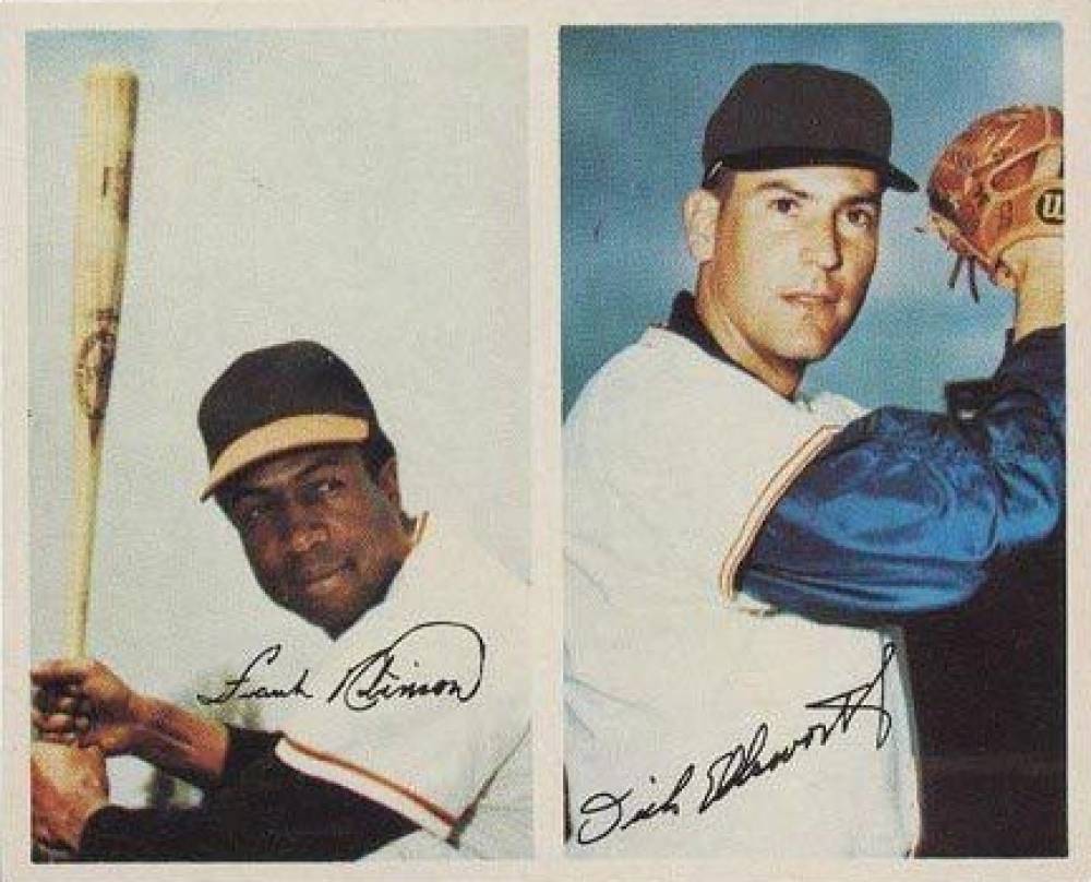 1969 MLB Photostamps Frank Robinson/Dick Ellsworth # Baseball Card