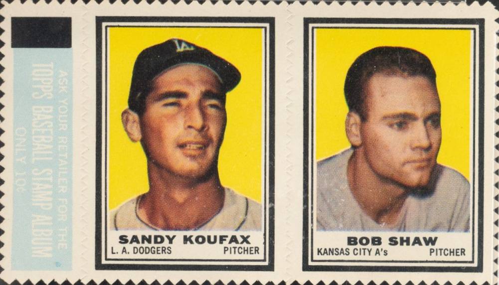 1962 Topps Stamp Panels Koufax/Shaw # Baseball Card