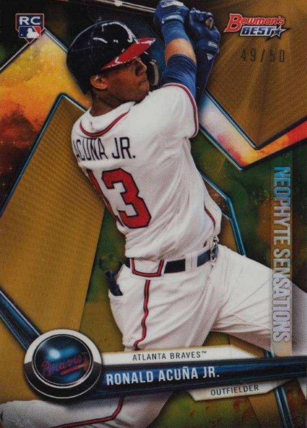 2018 Bowman's Best Neophyte Sensations Ronald Acuna Jr. #NS-RAJ Baseball Card