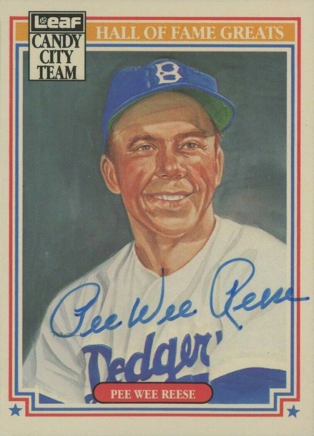 1987 Leaf Candy City Team Pee Wee Reese #H8 Baseball Card