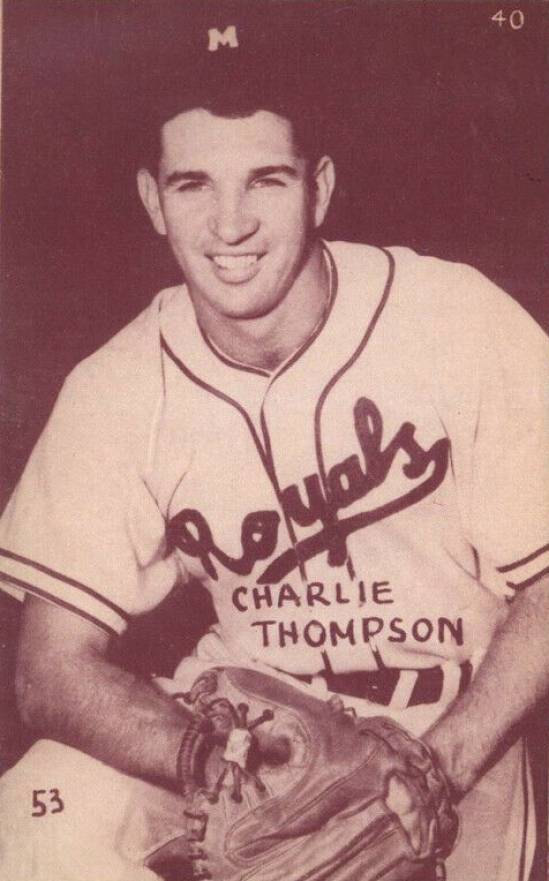 1953 Canadian Exhibits Charlie Thompson #40 Baseball Card