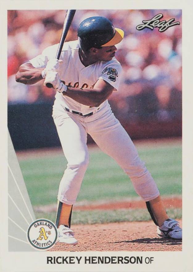 1990 Leaf Rickey Henderson #160 Baseball Card