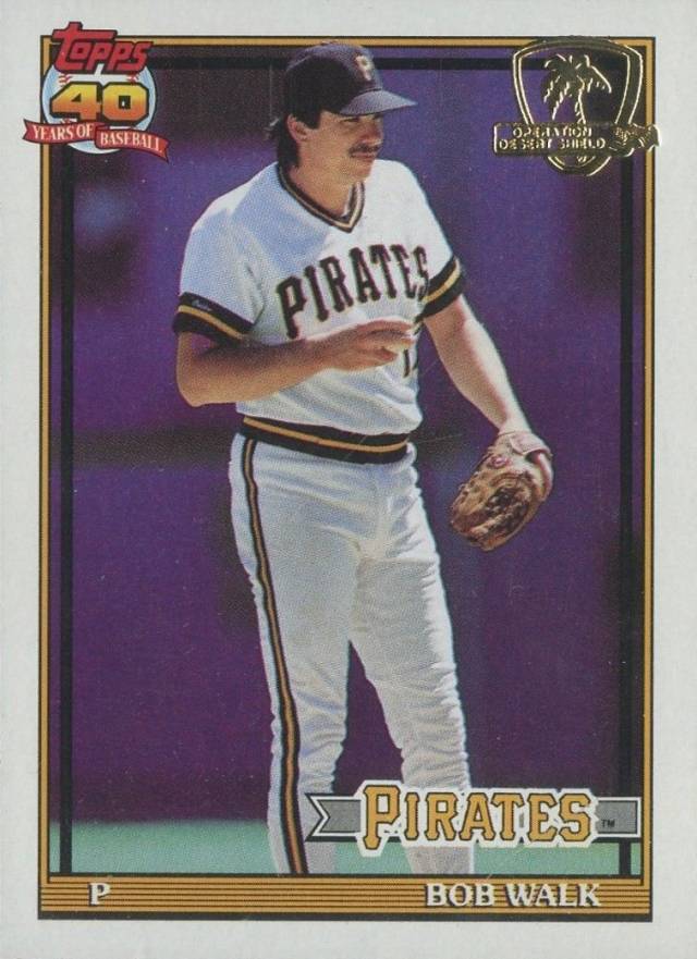 1991 Topps Desert Shield Bob Walk #29 Baseball Card