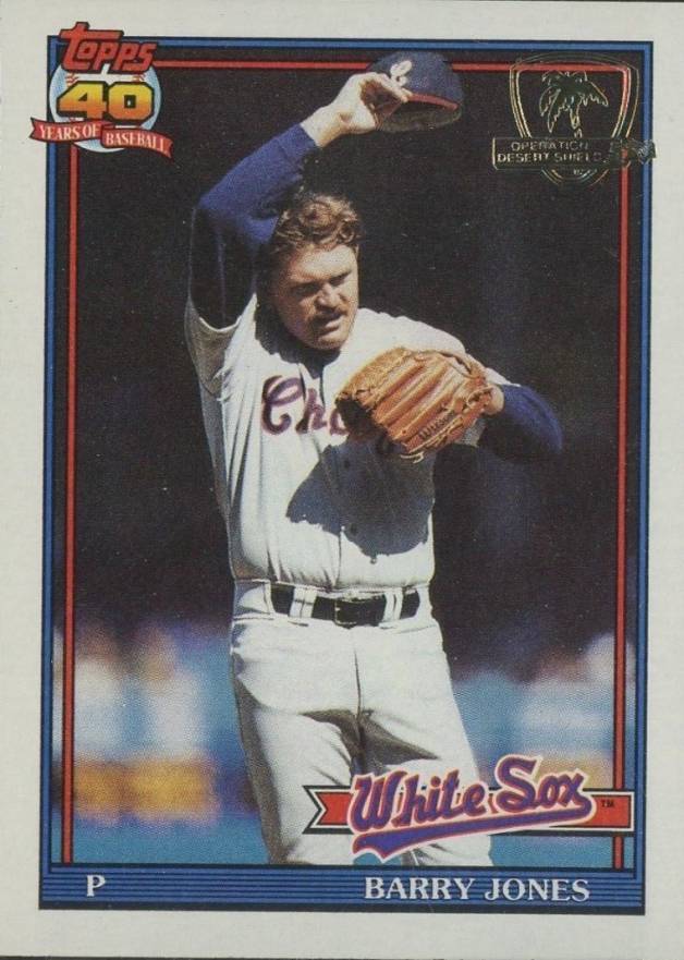 1991 Topps Desert Shield Barry Jones #33 Baseball Card