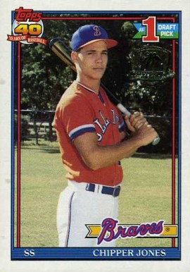 1991 Topps Desert Shield Chipper Jones #333 Baseball Card