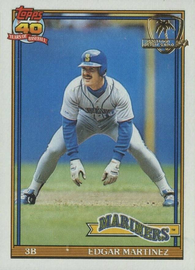 1991 Topps Desert Shield Edgar Martinez #607 Baseball Card