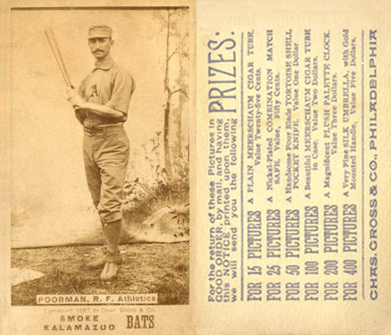 1887 Kalamazoo Bats Poorman, R.F. Athletics # Baseball Card