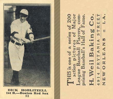 1916 Weil Baking Co. Dick Hoblitzell #83 Baseball Card