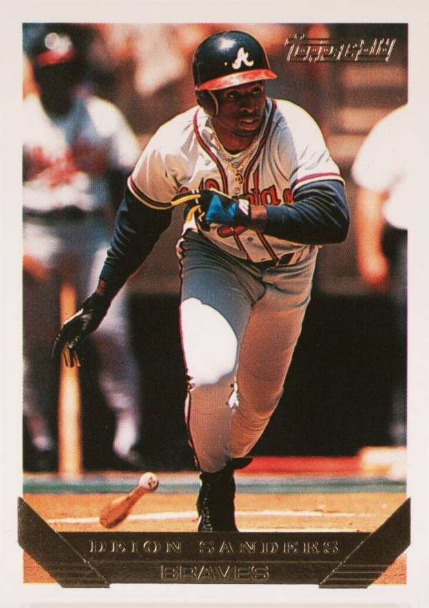 1993 Topps Gold Deion Sanders #795 Baseball Card