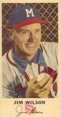 1954 Johnston Cookies Braves Jim Wilson #19 Baseball Card