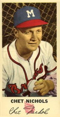 1954 Johnston Cookies Braves Chet Nichols #16 Baseball Card