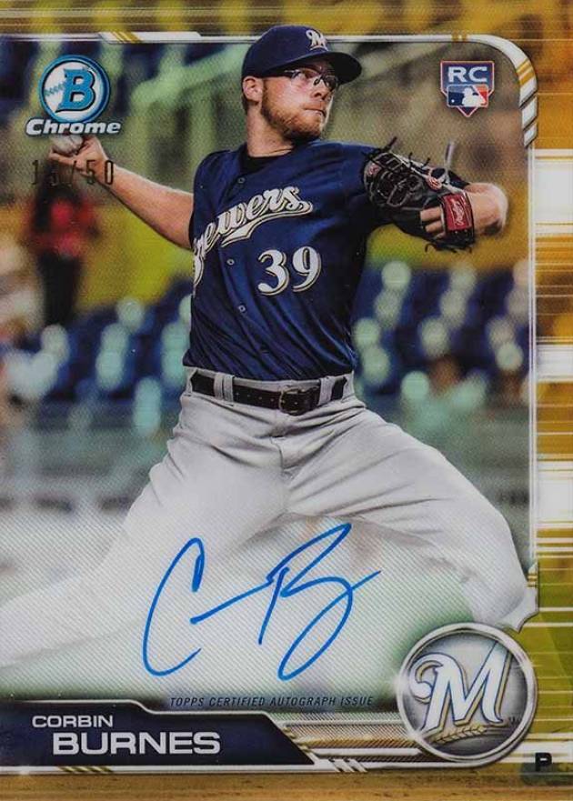 2019 Bowman Chrome Rookie Autographs Corbin Burnes #CRACB Baseball Card