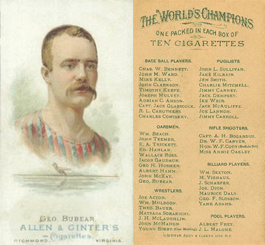 1888 N28 Allen & Ginter Geo. Bubear # Other Sports Card