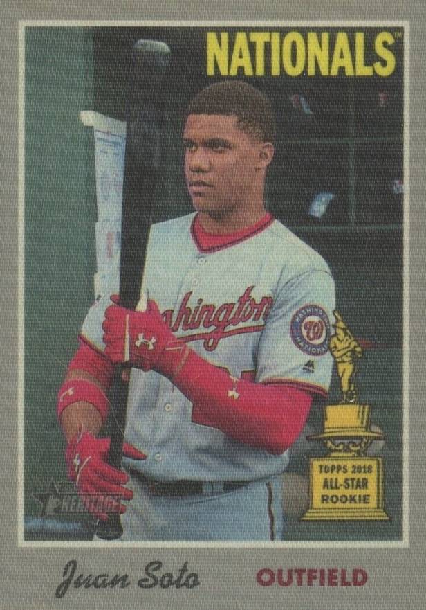 2019 Topps Heritage 1970 Cloth Sticker Juan Soto #4 Baseball Card