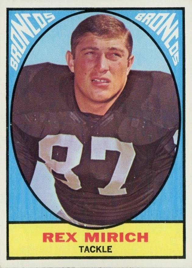 1967 Topps Milton Bradley Rex Mirich #32 Football Card