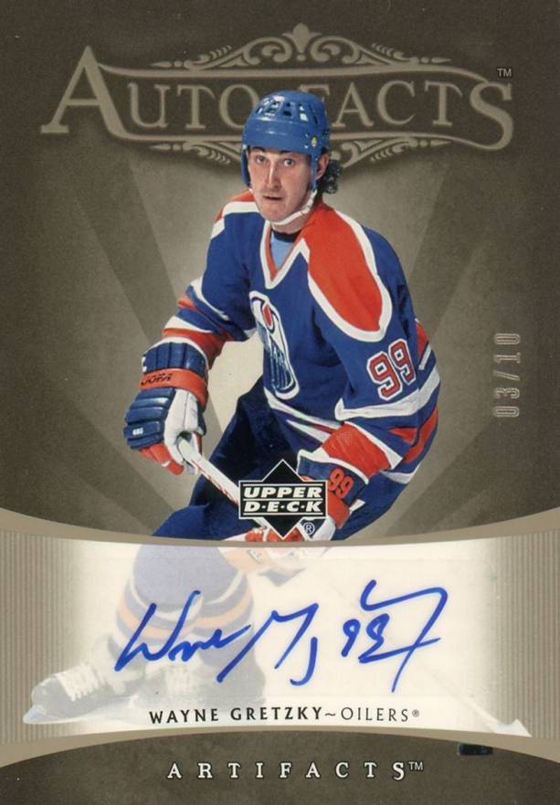 2005 Upper Deck Artifacts Auto Facts Wayne Gretzky #AF-WG Hockey Card