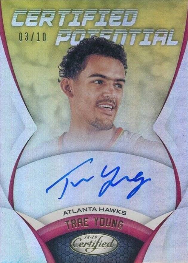 2018 Panini Certified Certified Potential Autographs Trae Young #CP-TY Basketball Card