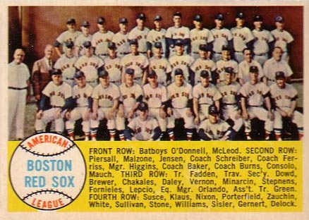1958 Topps Boston Red Sox #312 Baseball Card