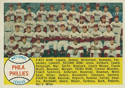1958 Topps Philadelphia Phillies #134 Baseball Card