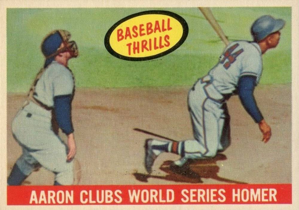 1959 Topps Aaron Clubs World Series Homer #467 Baseball Card