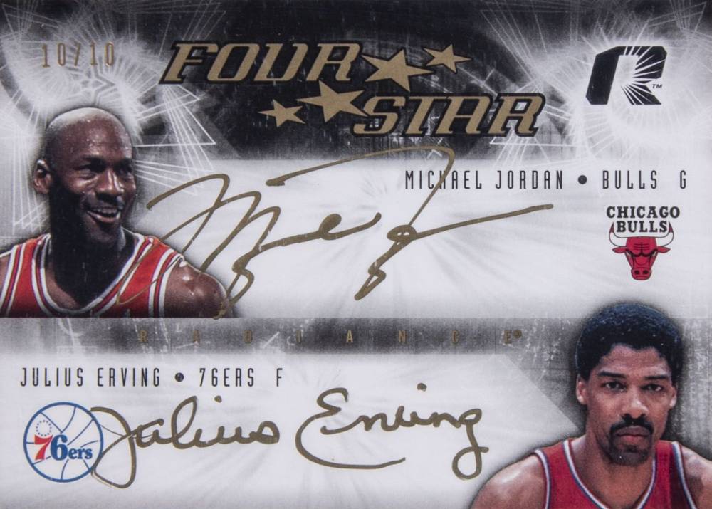 2008 Upper Deck Radiance Four Star Autographs Michael Jordan/Julius Erving/Kobe Bryant/LeBron James #FSSTAR Basketball Card