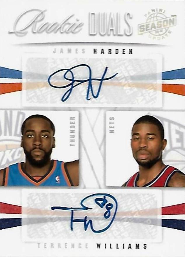 2009 Panini Season Update Rookie Duals Autograph James Harden/Terrence Williams #31 Basketball Card