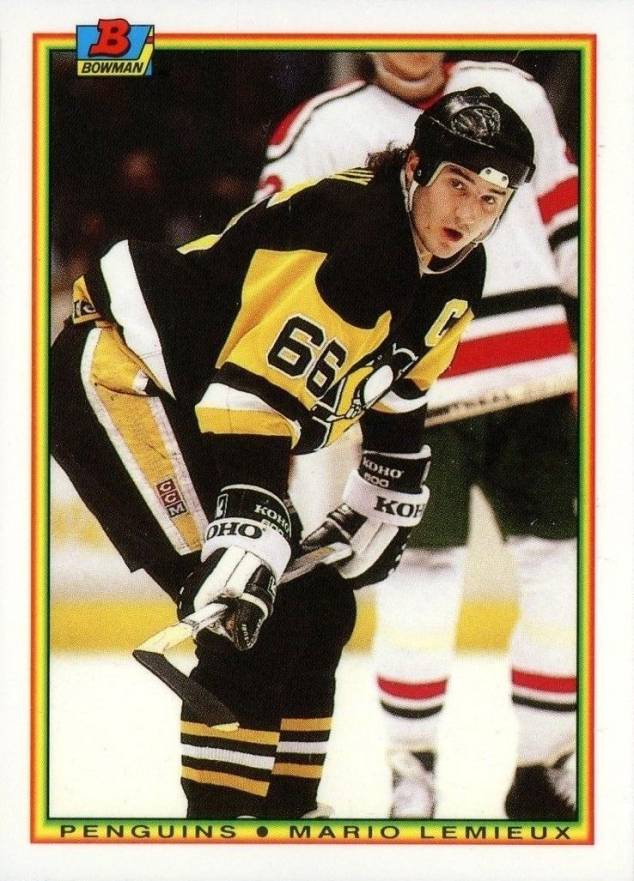 1990 Bowman Tiffany Mario Lemieux #204 Hockey Card