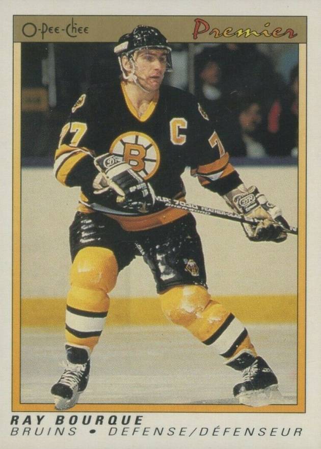 1990 O-Pee-Chee Premier Ray Bourque #9 Hockey Card