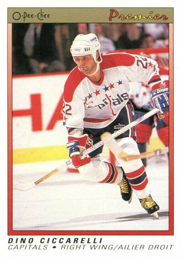 1990 O-Pee-Chee Premier Dino Ciccarelli #14 Hockey Card