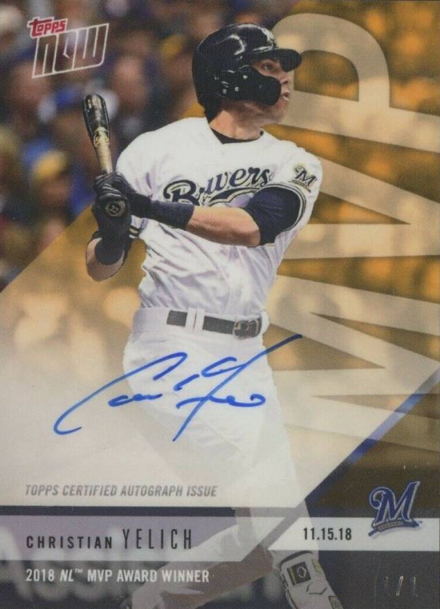 2018 Topps Now Off-Season Award Winner Christian Yelich #AW-7F Baseball Card