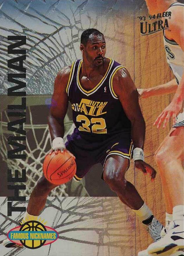 1993 Ultra Famous Nicknames Karl Malone #9 Basketball Card