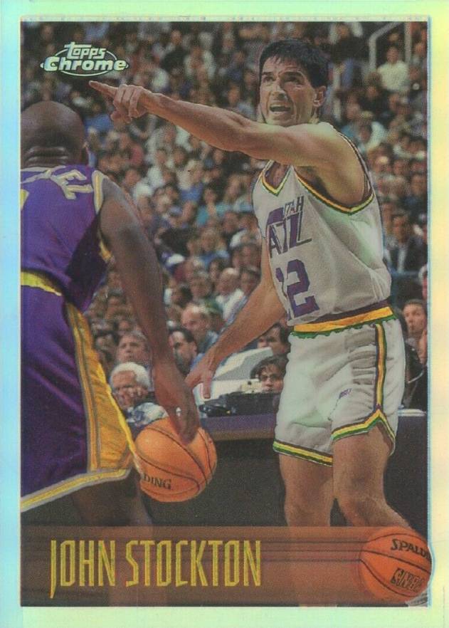 1996 Topps Chrome John Stockton #65 Basketball Card