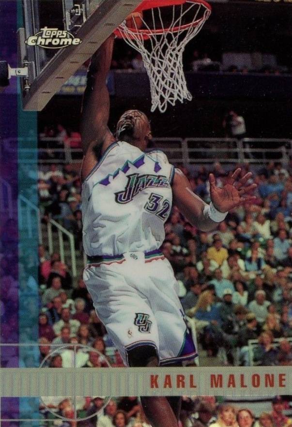 1997 Topps Chrome Karl Malone #166 Basketball Card