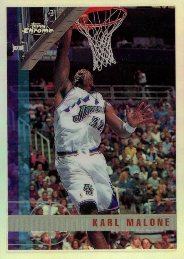 1997 Topps Chrome Karl Malone #166 Basketball Card