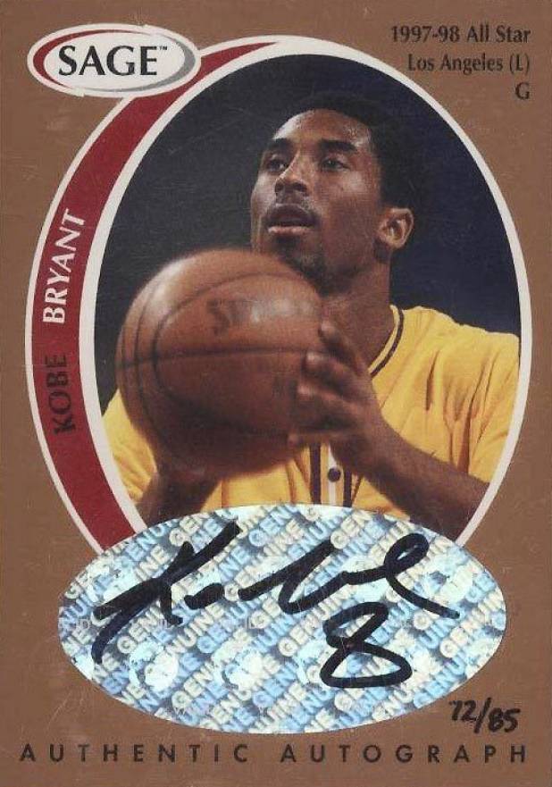 1998 SA-GE Autographed Kobe Bryant #A6 Basketball Card