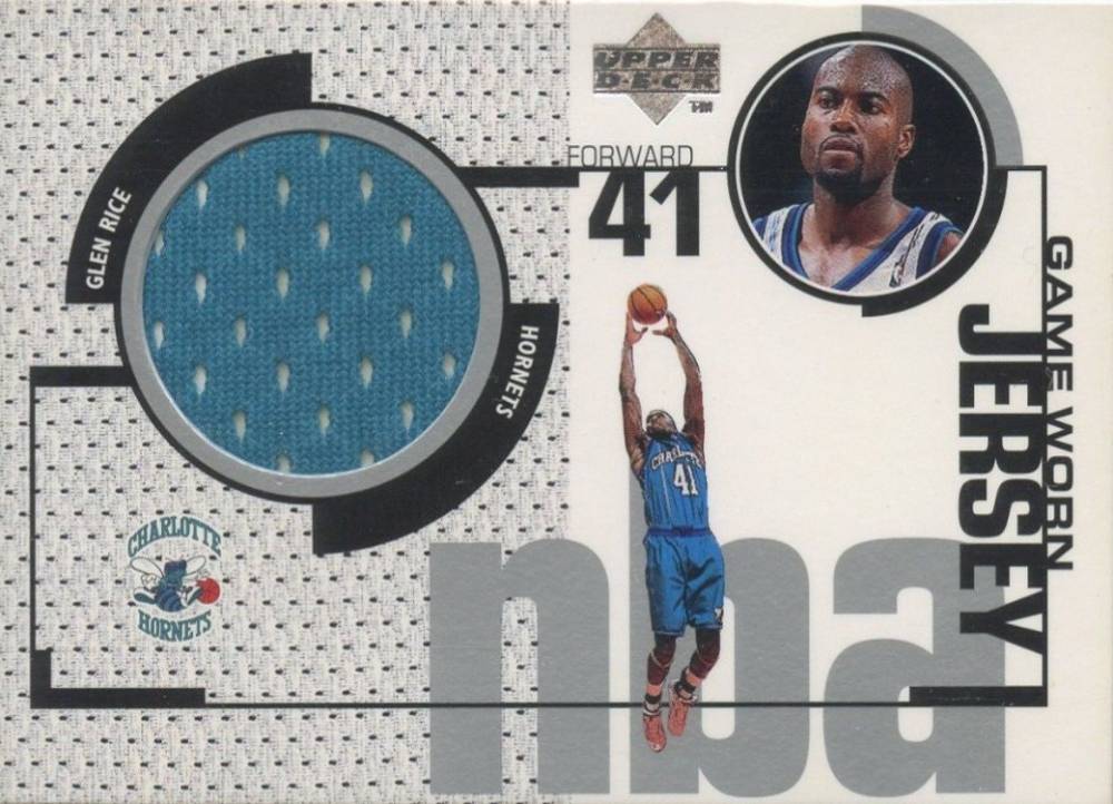 1998 Upper Deck Game Jerseys Glen Rice #GJ1 Basketball Card