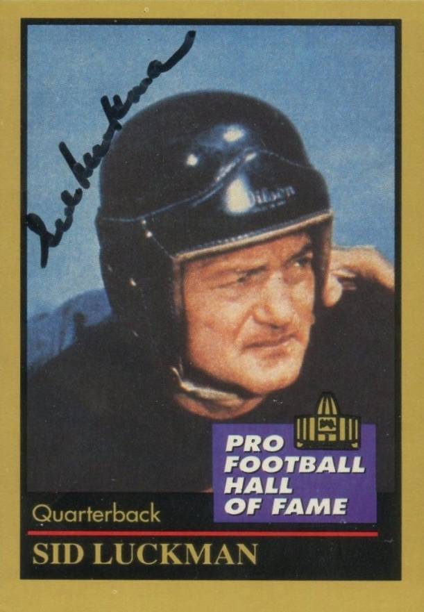 1991 ENOR Pro Football HOF Sid Luckman #89 Football Card