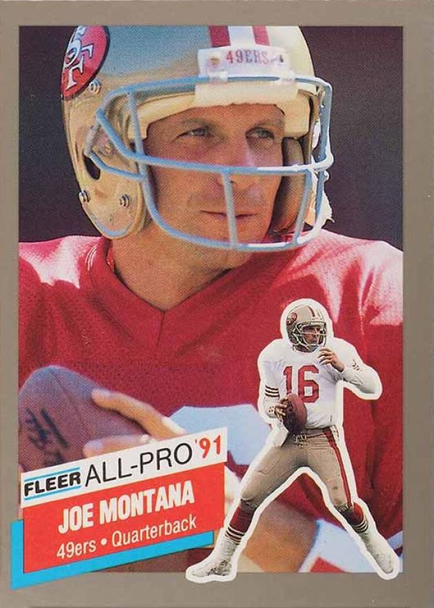 1991 Fleer All-Pro Joe Montana #19 Football Card