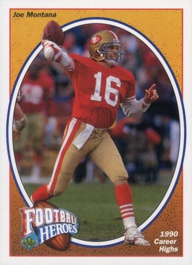 1991 Upper Deck Heroes Joe Montana #8 Football Card