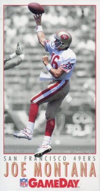 1992 Fleer GameDay Joe Montana #5 Football Card